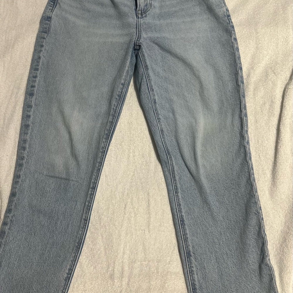 American Eagle Jeans Women Size 2 X-Short Blue Mom Jean Light Wash
